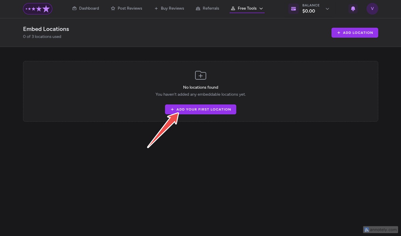 Click on Add Location Button
