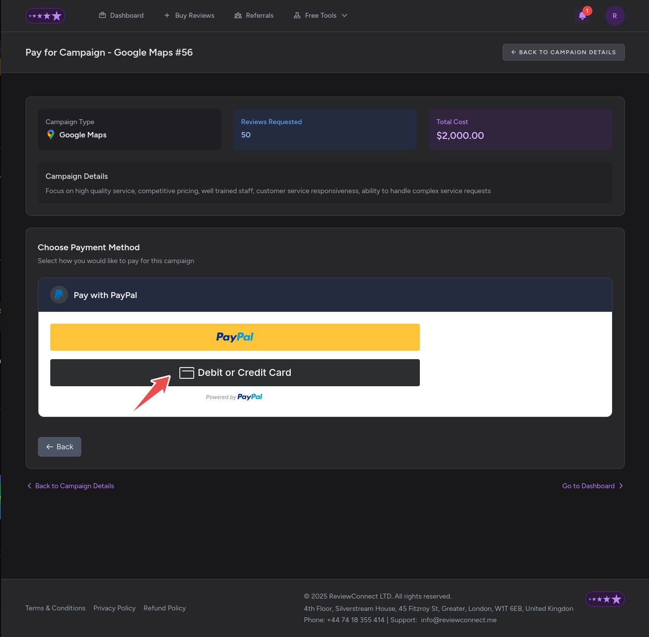 Pay with Card via PayPal